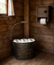 Zinc bucket for storing toilet paper rolls, old-fashioned French
