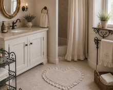Toilet mat heart-shaped romantic ruffled edge for Paste