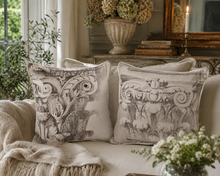 Decorative pillows, calm beige Athens 2 different pillows in a pair