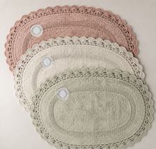 Toilet mat oval pastel Dentelle, 100% cotton