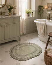 Toilet mat oval pastel Dentelle, 100% cotton