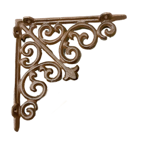 Valurautainen ruskea koristeellinen vanhanaikainen hyllytuki La Petite Provence