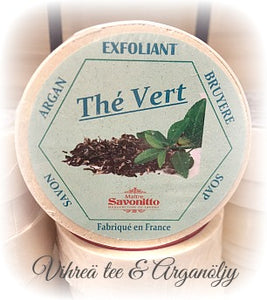 Vihreä tee -saippua, kasvirasvasaippua Provencesta, pyöreässä puurasiassa aidot tuoksut