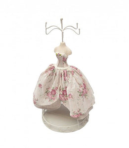 Koruteline ruusukuvioinen mekko, vaalea metallinaulakko sovitusnukke La Petite Provence